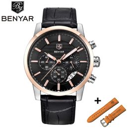 Benyar Luxury Brand Match Mentes Menties Full Steel Sports Wrist Watch Men's Army Military Watch Man Quartz Clock Relogio Masculino 268U
