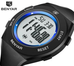 Benyar Men Sports Digital imperméable Watch Men039s Boy LED Digital Stophatch Date Sport Wist Watch Relogo Masculino Digital G9090788