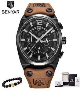 Benyar Mens Watchs Military Army Chronograph Watch Brand Luxury Sports Casual Areproproof Male Watch Quartz Man Wristwatch XFCS T24649848