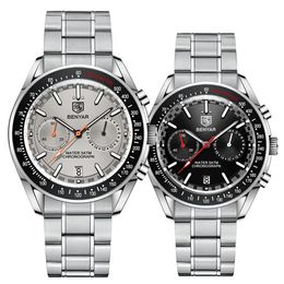 Benyar Moon Watch for Men Top Brand Luxury Quartz Men Watchs Chronograph Multifonctional Imperproof Automatic Reloj Hombre 240409