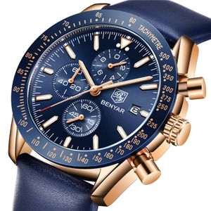BENYAR Nieuwe Mannen Horloge Business Volledig Staal Quartz Top Merk Luxe Casual Waterdichte Sport Mannelijke Horloge Relogio Masculino260H