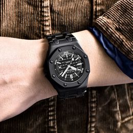 Benyar Quartz Watchs's Watchs Mode décontractée 30m Sport imperméable montre des hommes en acier inoxydable Mentille RELOJ Hombre Nouveau 2535
