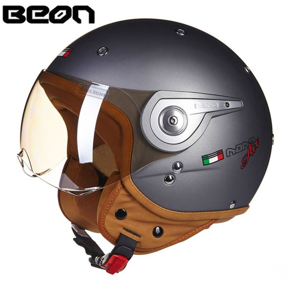 BEON 3/4 Casque de Moto à visage ouvert Chopper Casque Vintage 110DY Casque de Moto Casco motocicleta Capacete casques unisexes