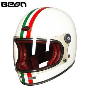 BEON casco de motocross de fibra de vidrio de cara completa beon B510 vintage motocicleta profesional retro cascos certificación ECE