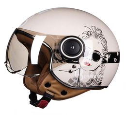 Beon Retro Motorcycle Helmet Vintage Cafe Racer ClassicFashion Chopper Crash Helmm Motor Moto voor Motorcycle1224193