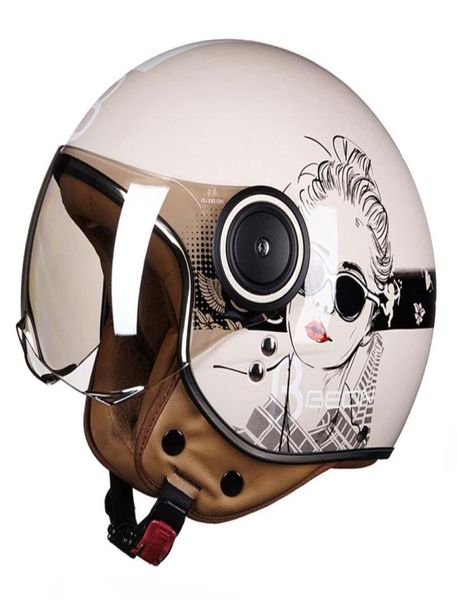 BEON rétro Moto casque Vintage café Racer Classicfashion Chopper Crash casque Moto Moto pour Motorcycle5043498