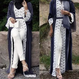 Beonlema Femmes Musulman Ouvert Rode Noir Ouvert Abaya Turc Longue Dentelle Tunique Caftan Pour Dames Musulam Vêtements Plus La Taille Caftan1313o