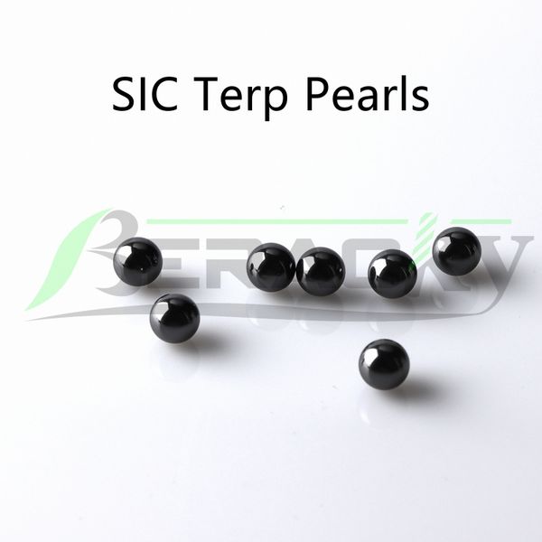 Beracky 4 mm 5 mm 6 mm 8 mm Esfera de carburo de silicio para fumar SIC Terps Perlas Perlas negras Insertar para cuarzo Banger Nails Bongs de vidrio Dab Rigs