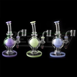 Beracky 7.8Inch Ball Dab Rig Waterpijpen Met Afgeschuinde Rand 25mmOD Quartz Banger Nagels Paars Groen Bedwelmend Glas water Bongs Pijpen