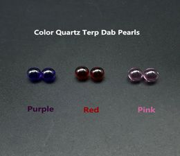 Beracky Colorful Quartz Terp Dab Pearls avec des perles Terp Purple Red 6 mm Red Polon