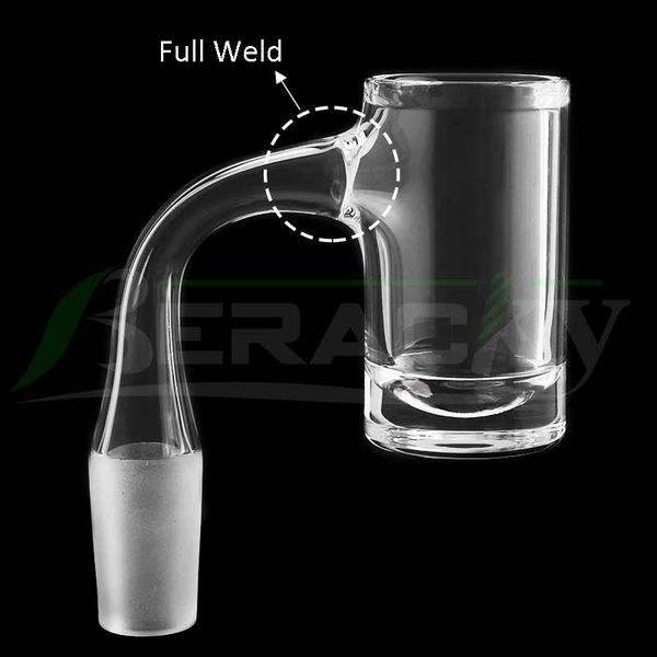 Beracky Full Weld High Brid Borde biselado Fondo grueso Fumar Cuarzo Banger 2.5mm Pared 25mmOD 10mm 14mm 18mm Clavos para bongs de vidrio