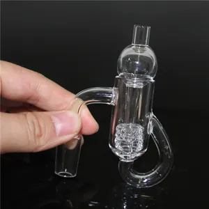 Beracky Full Weld Smoking Terp Slurper Quartz Banger avec verre marbre vis boule ensemble 10mm 14mm mâle sans soudure soudé bord biseauté clous pour bongs plates-formes