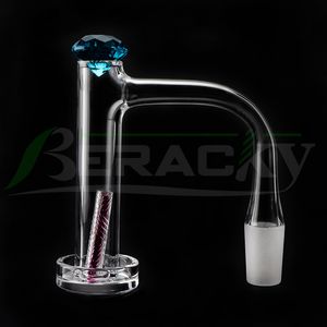 Beracky Tour de contrôle de fumer entièrement soudée Quartz Banger avec bouchon en verre de diamant Piliers de quartz rubis Bord biseauté Soudure sans soudure Clous de quartz pour bangs en verre Dab Rigs