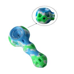 Beracky High Quality Silicone Verre Bong Bong Bong 4,2 pouces Pièce à main Pipe à main Tobacco Pipe de verre Bong Herbe Dry Herb ACCESSOIRES