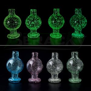 Beracky rookaccessoires Lumineuze glazen bubbel koolhydraten 25 mmod bedwelmende gekleurde doppen voor afgeschuinde rand Quartz banger nagels Water Bongs Dab Rigs