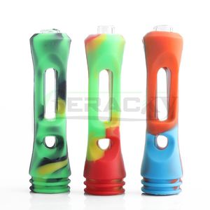 Beracky Pipes de silicona Reemplazo para tuberías de silicona de 85 mm de longitud de alimentos portátiles Pipes de silicona para plataformas de aceite dab de vidrio bong