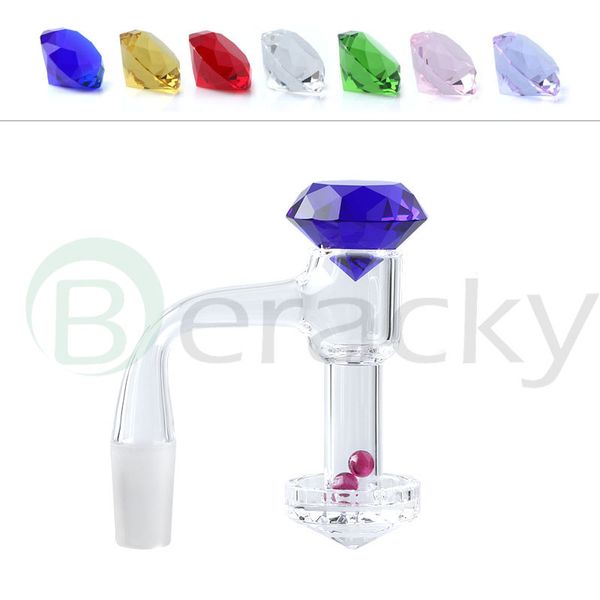 Beracky Fumer Full Weld Terp Slurper Quartz Banger Bord biseauté Diamond Bottom Slurpers avec Diamond Caps2pcs 6mm Ruby Pearls pour Glass Bongs Dab Rigs Pipes