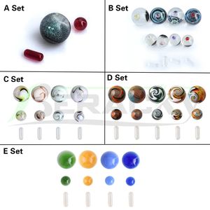 Beracky 5 Estilos Glass Smoking Terp Slurper Pearls Set Con Ruby Quartz Pill Marbles Sets Para Slurpers Banger Nails Water Bongs Dab Rigs