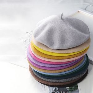 Baret hoed mode dames herfst winter warm verstelbare wol hoed slouchy casual straat ouder-kind effen kleur hoed VT1794