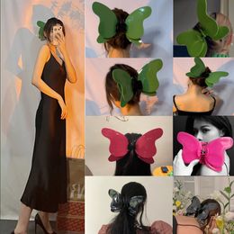 Beret's Hair Accessories Large Butterfly Hair Claw Big Bow Clip Plastic Claw overdreven anti -pauze geschenkdoos 230112