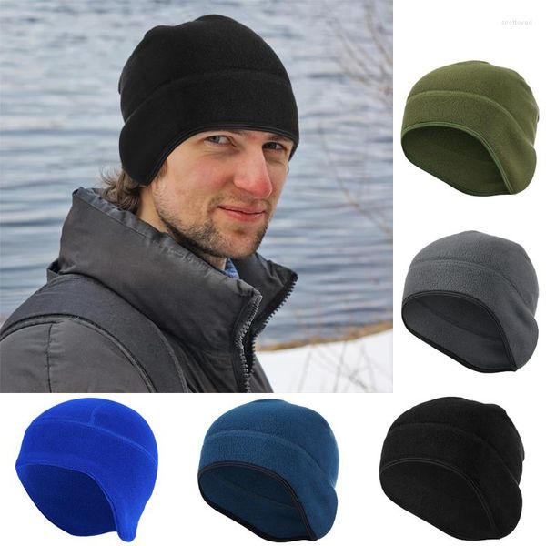 Bérets 1 pièces chapeau d'hiver thermique course chapeaux de sport doux Stretch Fitness chaud couverture d'oreille Snowboard randonnée cyclisme Ski coupe-vent casquette