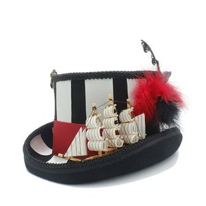 Beretten 100% wollen vrouwen Steampunk Top Hawith Night Ship Circus Hat Pirate 4Size 55 57 59 61Cmberets Beretsberets