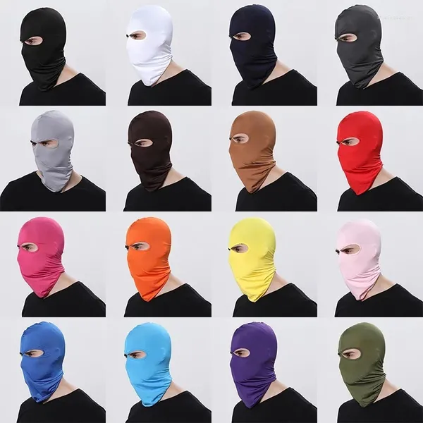 Bérets 12 couleurs Summer Balaclava Masque Masque Tactic Tactical Silk Breathable Full Cover Scarf Chapeau Ski Ner Sole