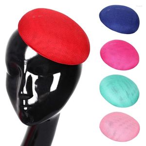 Berets 15 cm Fascinators Base de chapeau pour femmes Magining Making Vintage Craft Cap DIY ACCESSOIRES COCKTAILS HAUTS Round Saucer
