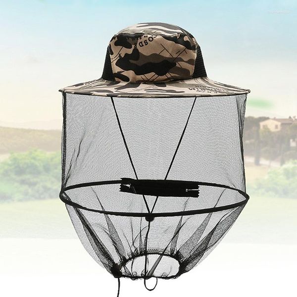 Boinas, 1 pieza, protección contra abejas, gorra de pesca, sombrero de pescador, Mosquito con red oculta, repelente de insectos, protector solar, malla plegable para exteriores