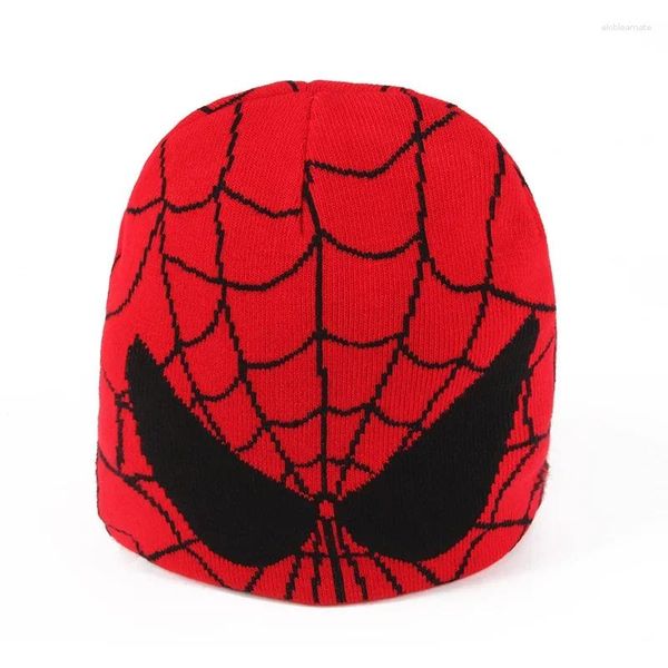 Bérets 1pc Gothic Spider Modèle laine acrylique tricot chapeau femme bonnet d'hiver Bons de chauves