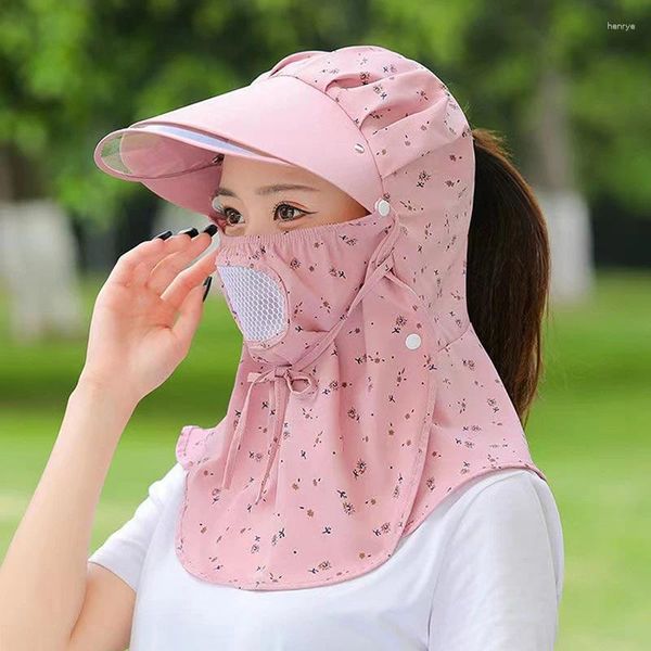 Boinas 1 PP Cobertura del cuello del sombrero Sol Cottonas Fashion Fashion Women Women Visor Trabajo Femme 56cm-58 cm