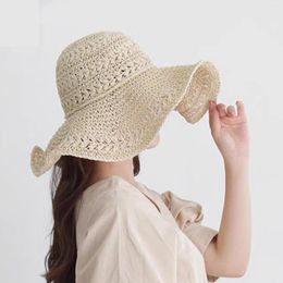 Baretten 1Pc Dames Hoed Lente Stro Retro Touraat Vrouwen Zomer Luffy Helen Kaminski Strand Vrouw Raffia Hoeden