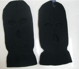 Beretten 1 stks Zwarte Balaclava CS -stijl Winter Wind Ski Hat For Men Women Cap 3 Hole Mask Neck Warmer Beanies