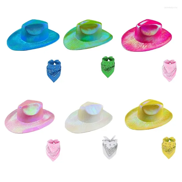 Boinas 1set Mujeres Hombres Sombrero de vaquero Máscara de montar para espectáculo Cosplay Ciclismo Fiesta Fieltro Suministros Adulto