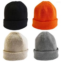 Beretten 2-7y Solid Color Beanies voor jongens en meisjes herfst winter gebreide babyhoed buiten warme kinderen brei cap kinderen hoeden