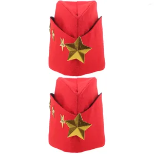 Bérets 2 pièces casquette de bateau capitaine chapeau décoration Costumes d'Halloween hommes marin hôtesse de l'air chapeaux de fête toile homme Cosplay tenues