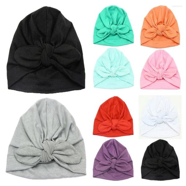 Bérets 2 paquets bébé enfant en bas âge garçon fille Style solide Turban chapeau cheveux tête enveloppement casquette HATYS0048A