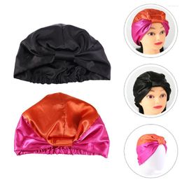 Bérets 2 pièces ceinture élastique en soie chapeaux musulmans délicats couverture Bandana bonnet femmes capuchons de mode casquettes Turban