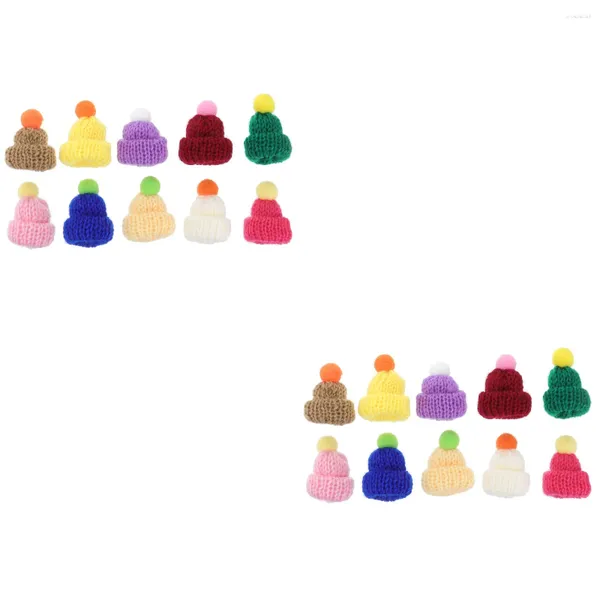 Bérets 20 pièces Mini poupées tricot chapeau décor faisant Gadget accessoire bébé bricolage approvisionnement à la main