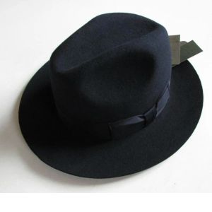 Berets 2018 Crushhat 100% laine d'Australian Fedora Fashion Unisexe Black Homburg Panama Jazz Hat Men Panama Fedora Black Hats B1540