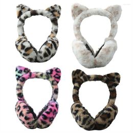 Berets 2022 Fashion Winter Soft Leopard Earmuffs Women Ladies Girls Earflap Warmer Fluffy Pluche Ear Muffs