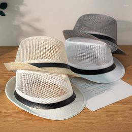 Berets 2022 malha top hat jazz britânico na moda homens protetor solar palha sol feminino verão praia sandália