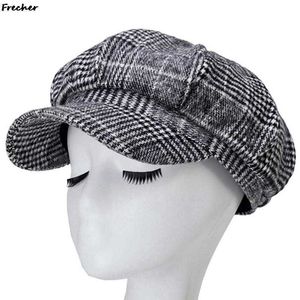Beretten 2022 Spring herfst dames hoed wollen achthoekige hoed met vizier mannelijke baret mode solide krantenjongens hoed voor meisje vrouwen herfst hoed z0616