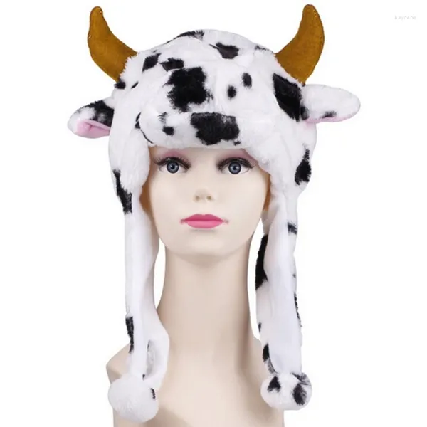 Boinas 2023 Sombrero de felpa animal para niños Niñas Mujeres Hombres Disfraz de fiesta de Halloween Invierno Cálido Divertido Relleno Gorro con orejeras Calentador