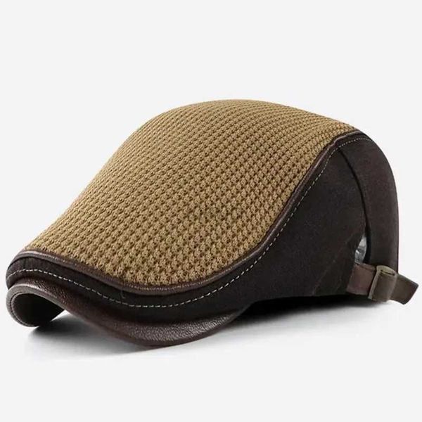 Boinas 2023 Otoño e invierno Cap macho Cap Papá cálido Peak Peak Hombes Men Newsboy Cap Boina de punto 56-60cm D240417