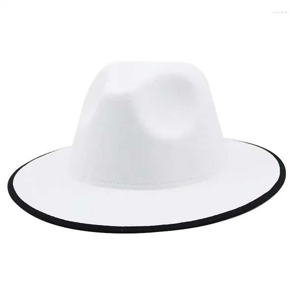 Boinas 2023 Otoño Hombres y mujeres Sombrero de fieltro de moda Sombrero de lana Sombrero envuelto Top redondo Jazz HatSombrilla