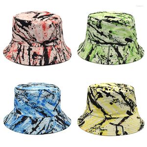 Bérets 2023 Chapeaux de seau Femme Creative Coton Pêcheur Chapeau Mâle Voyage Tie-Dye Pot Panama Protection solaire Été Plage Femmes