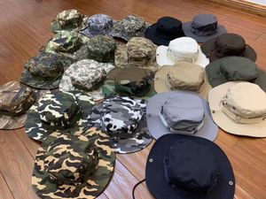 Bérets 2023 Camouflage Tactique Cap Militaire Boonie Chapeau US Army Caps Camo Hommes Sports de Plein Air Soleil Seau Pêche Randonnée Chasse Chapeaux