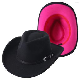 Bérets 2023 Double couleur noir rose rouge chapeau de cowboy hommes et femmes jazz voyage plage chevalier cowgirl