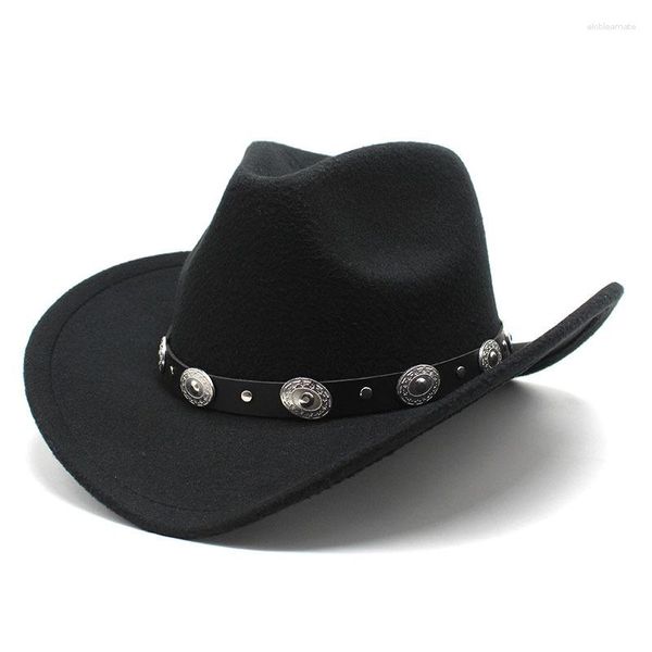 Boinas 2023 Estilo étnico Minoritario Woolen Western Denim Top Hat Men's and Women's Pareja